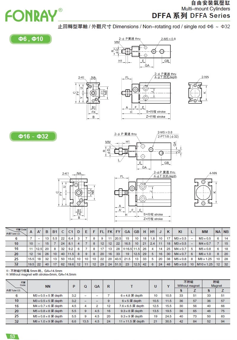 Standard Cylinders - DFFA 